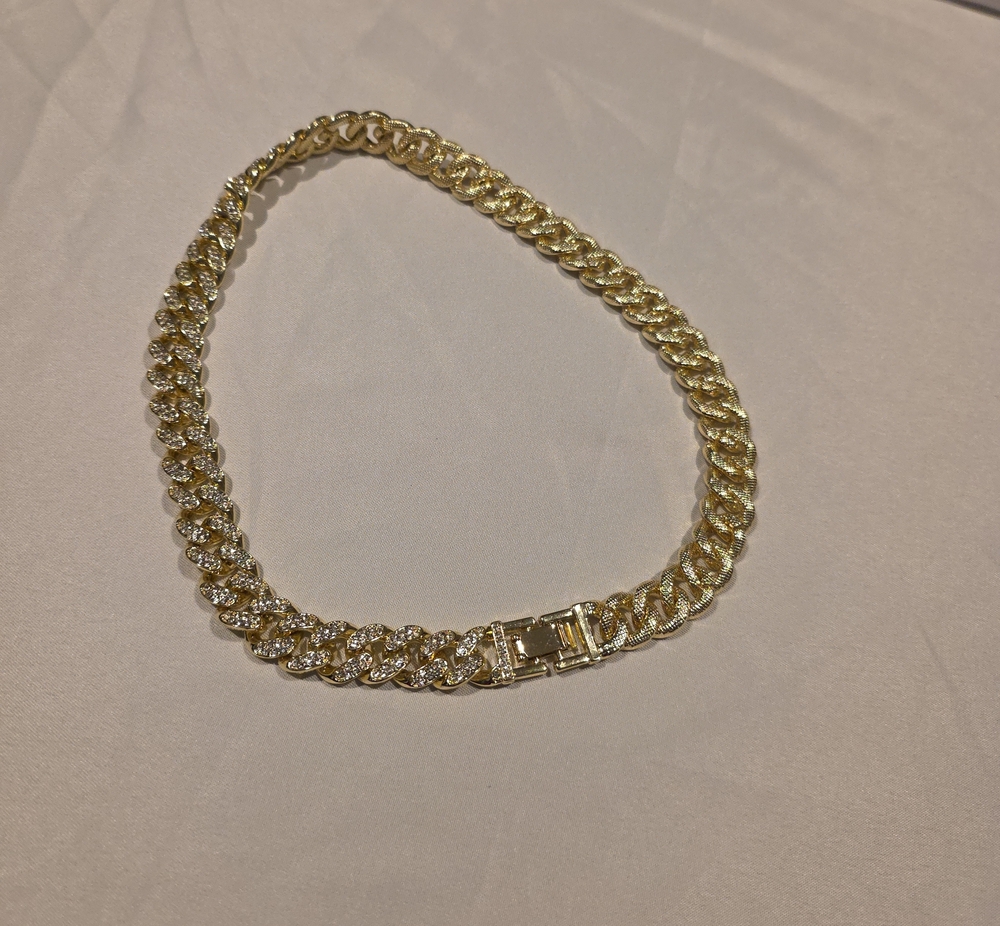 Pavé Cuban Link Necklace in Gold